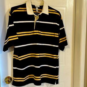 Short sleeved striped rugby-style shirt